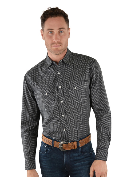 P2W1100515 Pure Western Mens Hede Print Western L/S Shirt