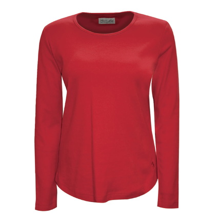 TCP2523055 WMNS CURVED HEM L/S TOP - RED