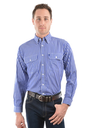 TCP1115156 Men's Classic Winton Stripe 2-Pkt L/S Shirt-Royal Blu