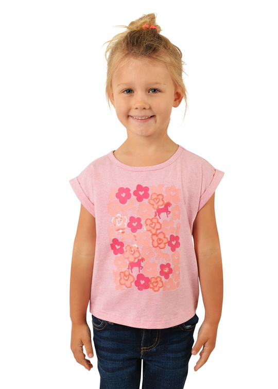 T2S5525087 Girls Adella S/S Tee Pink Marle